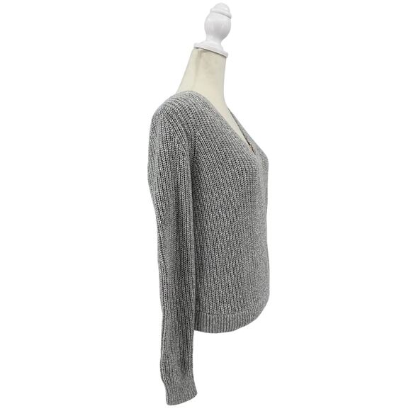 Abercrombie & Fitch Wrap Sweaters WMNS Gray S V-neck Long Sleeve Knit Comfort - Picture 3 of 8